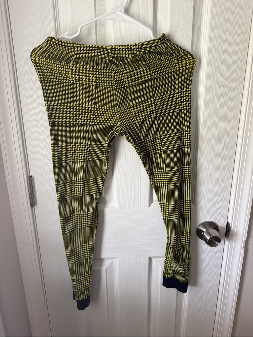 Joe Boxer Yellow and Black Houndstooth Trim Knit Pants